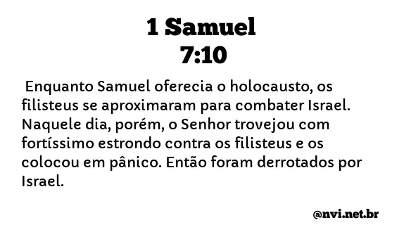 1 SAMUEL 7:10 NVI NOVA VERSÃO INTERNACIONAL