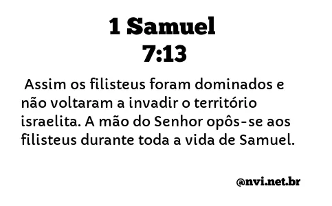 1 SAMUEL 7:13 NVI NOVA VERSÃO INTERNACIONAL