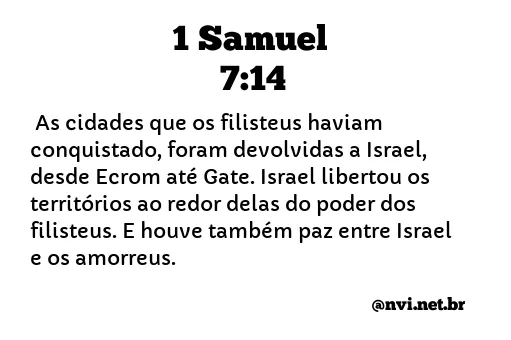 1 SAMUEL 7:14 NVI NOVA VERSÃO INTERNACIONAL