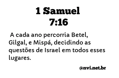 1 SAMUEL 7:16 NVI NOVA VERSÃO INTERNACIONAL