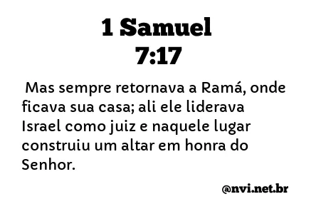 1 SAMUEL 7:17 NVI NOVA VERSÃO INTERNACIONAL