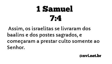 1 SAMUEL 7:4 NVI NOVA VERSÃO INTERNACIONAL