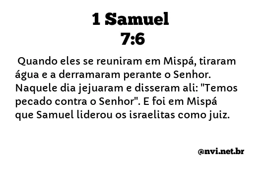 1 SAMUEL 7:6 NVI NOVA VERSÃO INTERNACIONAL