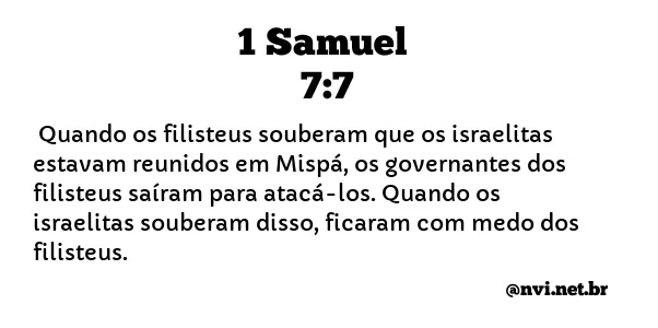 1 SAMUEL 7:7 NVI NOVA VERSÃO INTERNACIONAL