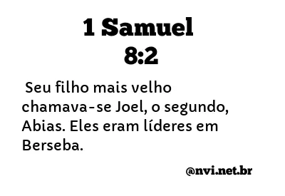 1 SAMUEL 8:2 NVI NOVA VERSÃO INTERNACIONAL