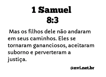 1 SAMUEL 8:3 NVI NOVA VERSÃO INTERNACIONAL