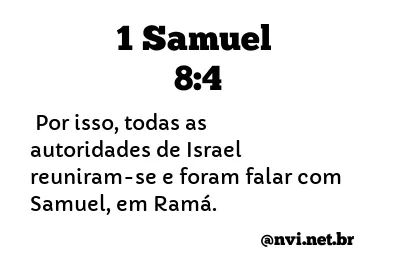 1 SAMUEL 8:4 NVI NOVA VERSÃO INTERNACIONAL