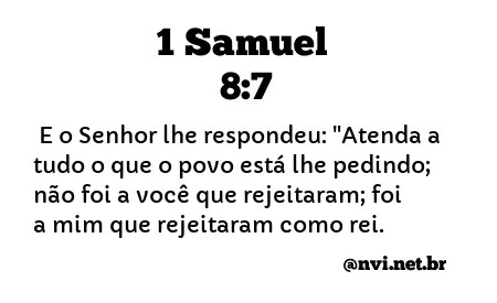 1 SAMUEL 8:7 NVI NOVA VERSÃO INTERNACIONAL