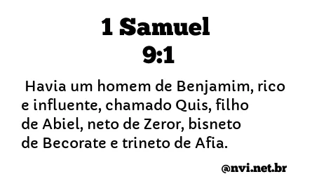 1 SAMUEL 9:1 NVI NOVA VERSÃO INTERNACIONAL