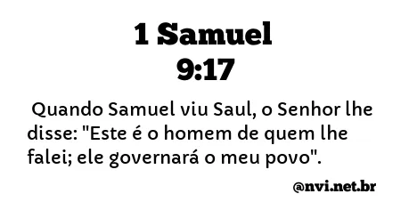 1 SAMUEL 9:17 NVI NOVA VERSÃO INTERNACIONAL