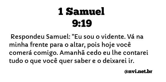 1 SAMUEL 9:19 NVI NOVA VERSÃO INTERNACIONAL