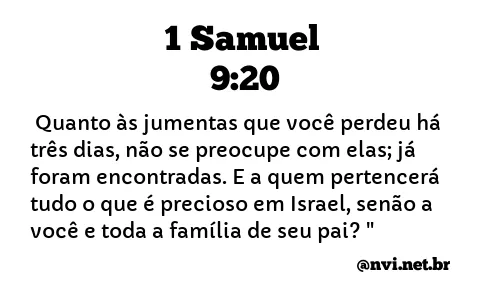 1 SAMUEL 9:20 NVI NOVA VERSÃO INTERNACIONAL