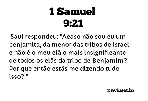 1 SAMUEL 9:21 NVI NOVA VERSÃO INTERNACIONAL