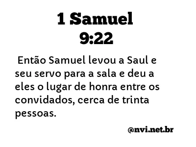 1 SAMUEL 9:22 NVI NOVA VERSÃO INTERNACIONAL