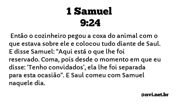 1 SAMUEL 9:24 NVI NOVA VERSÃO INTERNACIONAL