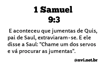 1 SAMUEL 9:3 NVI NOVA VERSÃO INTERNACIONAL