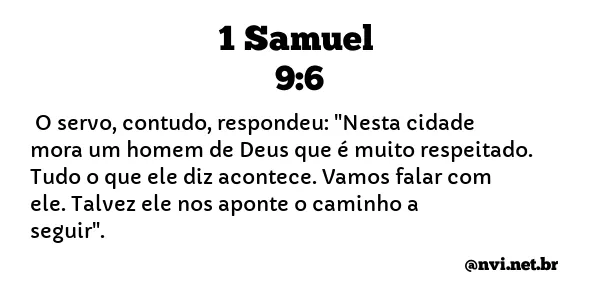 1 SAMUEL 9:6 NVI NOVA VERSÃO INTERNACIONAL