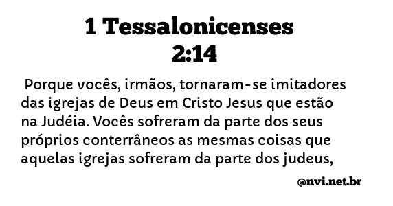 1 TESSALONICENSES 2:14 NVI NOVA VERSÃO INTERNACIONAL