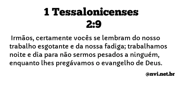 1 TESSALONICENSES 2:9 NVI NOVA VERSÃO INTERNACIONAL