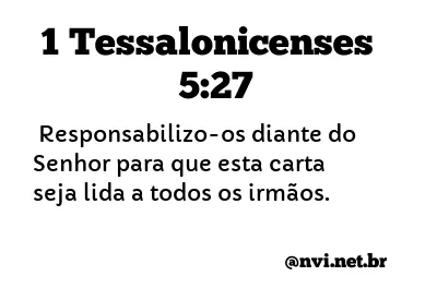 1 TESSALONICENSES 5:27 NVI NOVA VERSÃO INTERNACIONAL