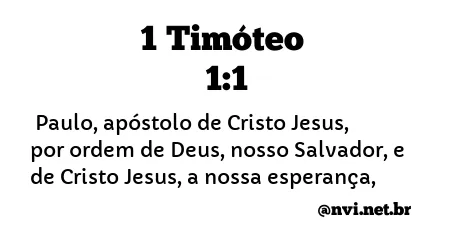 1 TIMÓTEO 1:1 NVI NOVA VERSÃO INTERNACIONAL