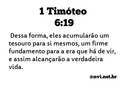 1 TIMÓTEO 6:19 NVI NOVA VERSÃO INTERNACIONAL