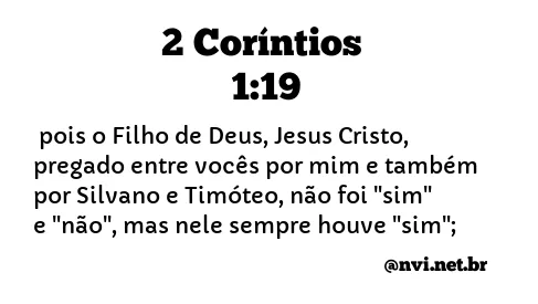 2 CORÍNTIOS 1:19 NVI NOVA VERSÃO INTERNACIONAL