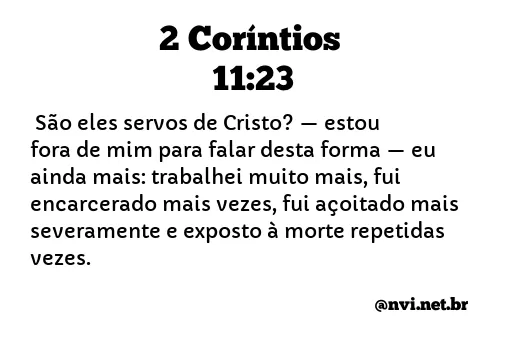 2 CORÍNTIOS 11:23 NVI NOVA VERSÃO INTERNACIONAL
