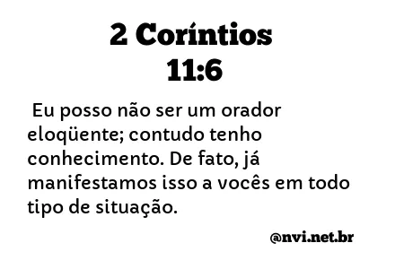 2 CORÍNTIOS 11:6 NVI NOVA VERSÃO INTERNACIONAL