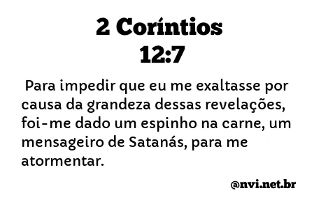 2 CORÍNTIOS 12:7 NVI NOVA VERSÃO INTERNACIONAL