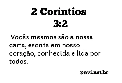 2 CORÍNTIOS 3:2 NVI NOVA VERSÃO INTERNACIONAL