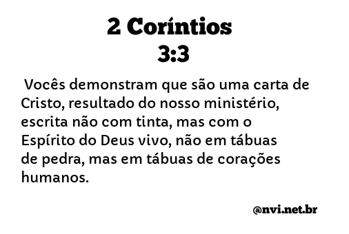 2 CORÍNTIOS 3:3 NVI NOVA VERSÃO INTERNACIONAL