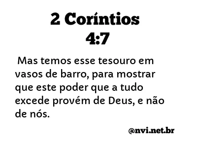 2 CORÍNTIOS 4:7 NVI NOVA VERSÃO INTERNACIONAL