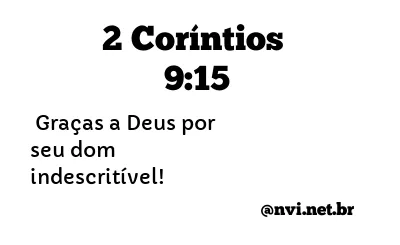 2 CORÍNTIOS 9:15 NVI NOVA VERSÃO INTERNACIONAL