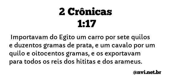 2 CRÔNICAS 1:17 NVI NOVA VERSÃO INTERNACIONAL