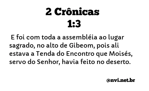 2 CRÔNICAS 1:3 NVI NOVA VERSÃO INTERNACIONAL