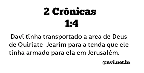 2 CRÔNICAS 1:4 NVI NOVA VERSÃO INTERNACIONAL