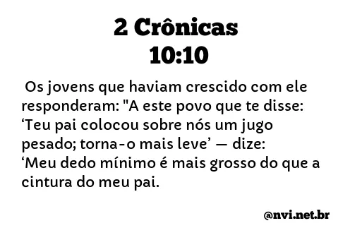 2 CRÔNICAS 10:10 NVI NOVA VERSÃO INTERNACIONAL