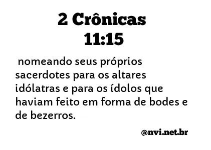 2 CRÔNICAS 11:15 NVI NOVA VERSÃO INTERNACIONAL