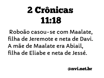 2 CRÔNICAS 11:18 NVI NOVA VERSÃO INTERNACIONAL