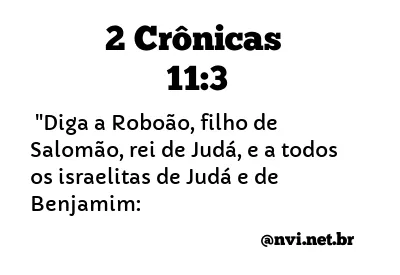 2 CRÔNICAS 11:3 NVI NOVA VERSÃO INTERNACIONAL