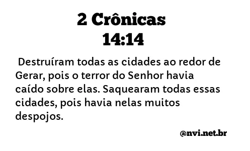 2 CRÔNICAS 14:14 NVI NOVA VERSÃO INTERNACIONAL