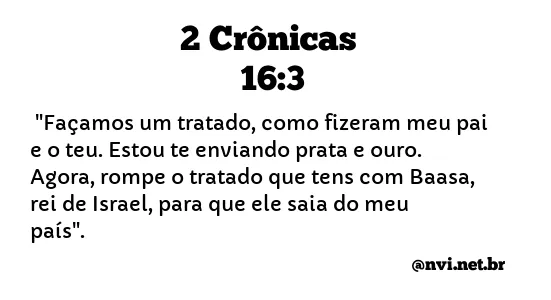 2 CRÔNICAS 16:3 NVI NOVA VERSÃO INTERNACIONAL