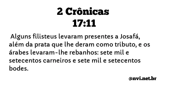 2 CRÔNICAS 17:11 NVI NOVA VERSÃO INTERNACIONAL