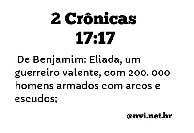 2 CRÔNICAS 17:17 NVI NOVA VERSÃO INTERNACIONAL