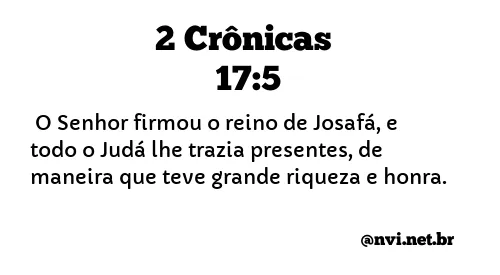 2 CRÔNICAS 17:5 NVI NOVA VERSÃO INTERNACIONAL