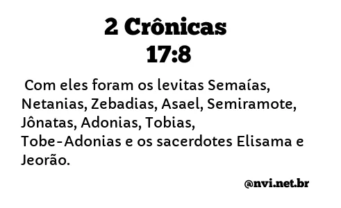 2 CRÔNICAS 17:8 NVI NOVA VERSÃO INTERNACIONAL