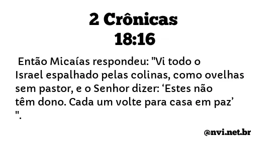 2 CRÔNICAS 18:16 NVI NOVA VERSÃO INTERNACIONAL