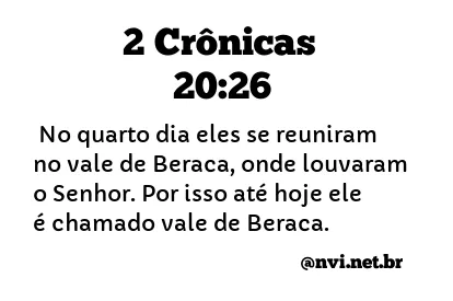 2 CRÔNICAS 20:26 NVI NOVA VERSÃO INTERNACIONAL