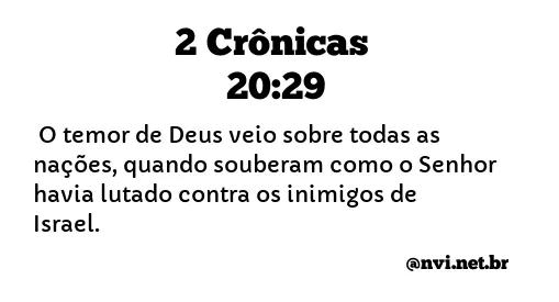 2 CRÔNICAS 20:29 NVI NOVA VERSÃO INTERNACIONAL